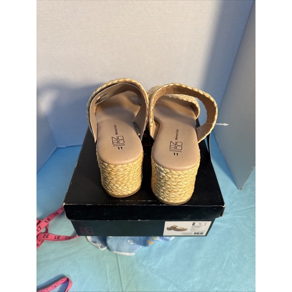 No Boundaries Women's Raffia Double Band Platform Sandals Sizes 9.5 & 11 NIB - Picture 14 of 14